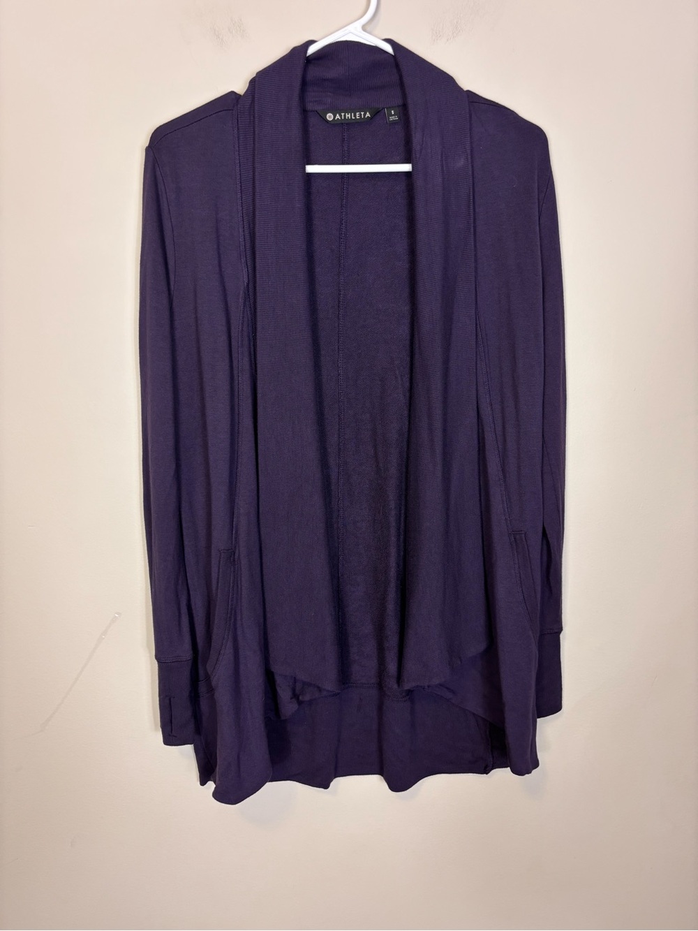 Athleta Women's Purple Open-Front Cardigan Sweater Small